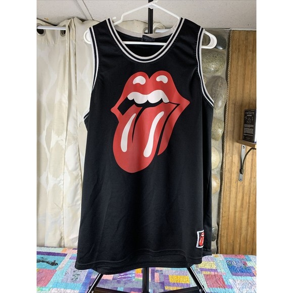Rolling Stones Tongue Logo Official #62 Basketball Style Jersey XXL - Picture 1 of 6